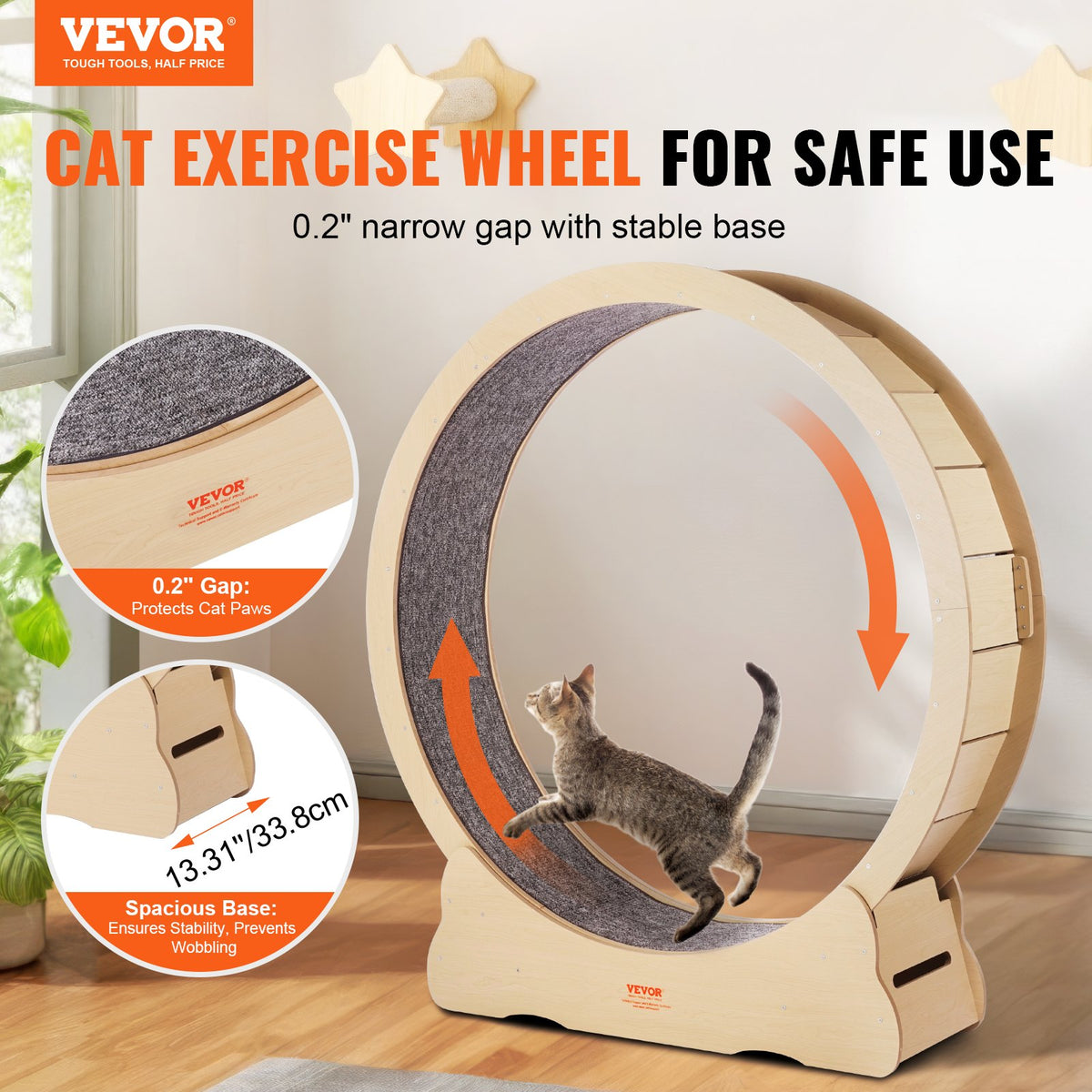 Marathon Cat™ 52" Wooden Cat Exercise Wheel – photo 2