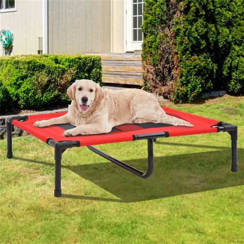 Backyard Lounger™ Elevated Outdoor Dog Bed – Crimson