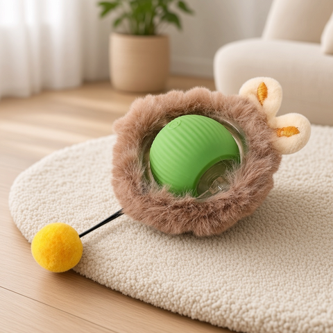 Fluff Ball™ Plush Cat Toy Ball – Prism