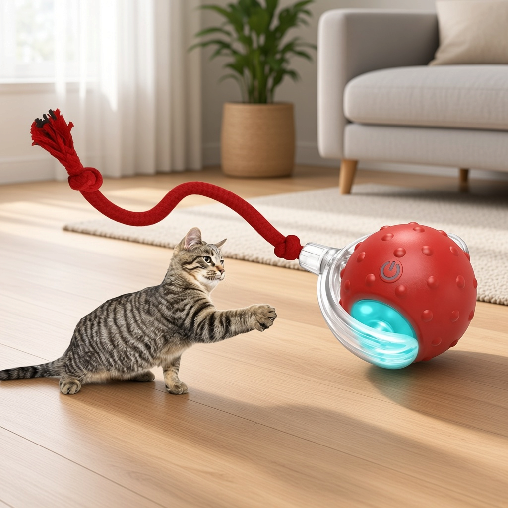 Chirpy™ Chirping Smart Rolling Cat Ball – cat playing