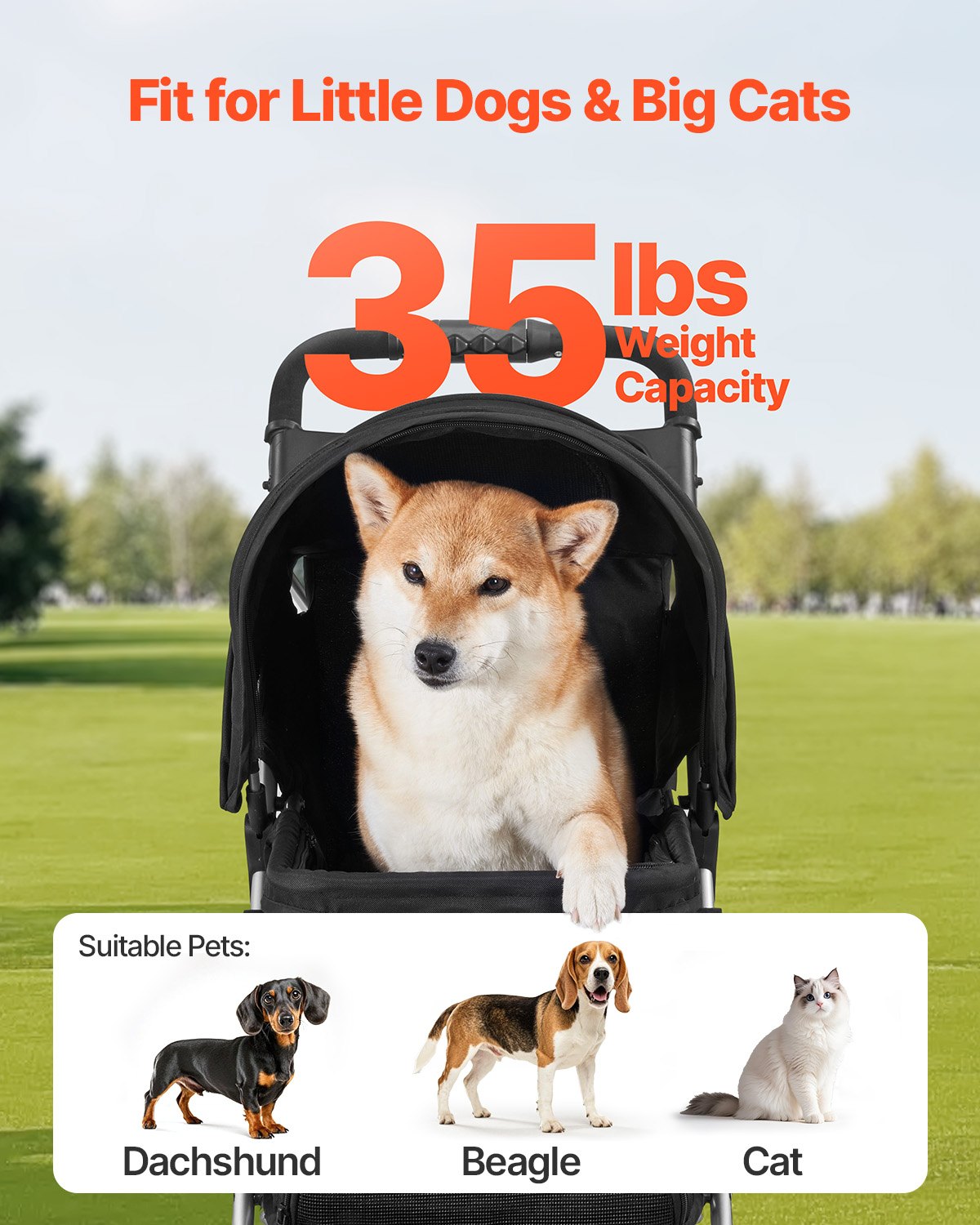 City Cruiser™ 3-Wheel Foldable Dog Stroller – photo 4