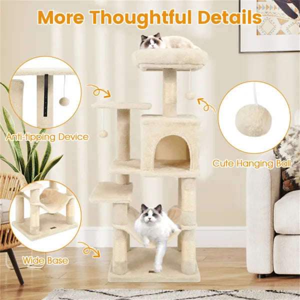 Treehouse™ 44" Cat Tree with Condo & Hammock – photo 4