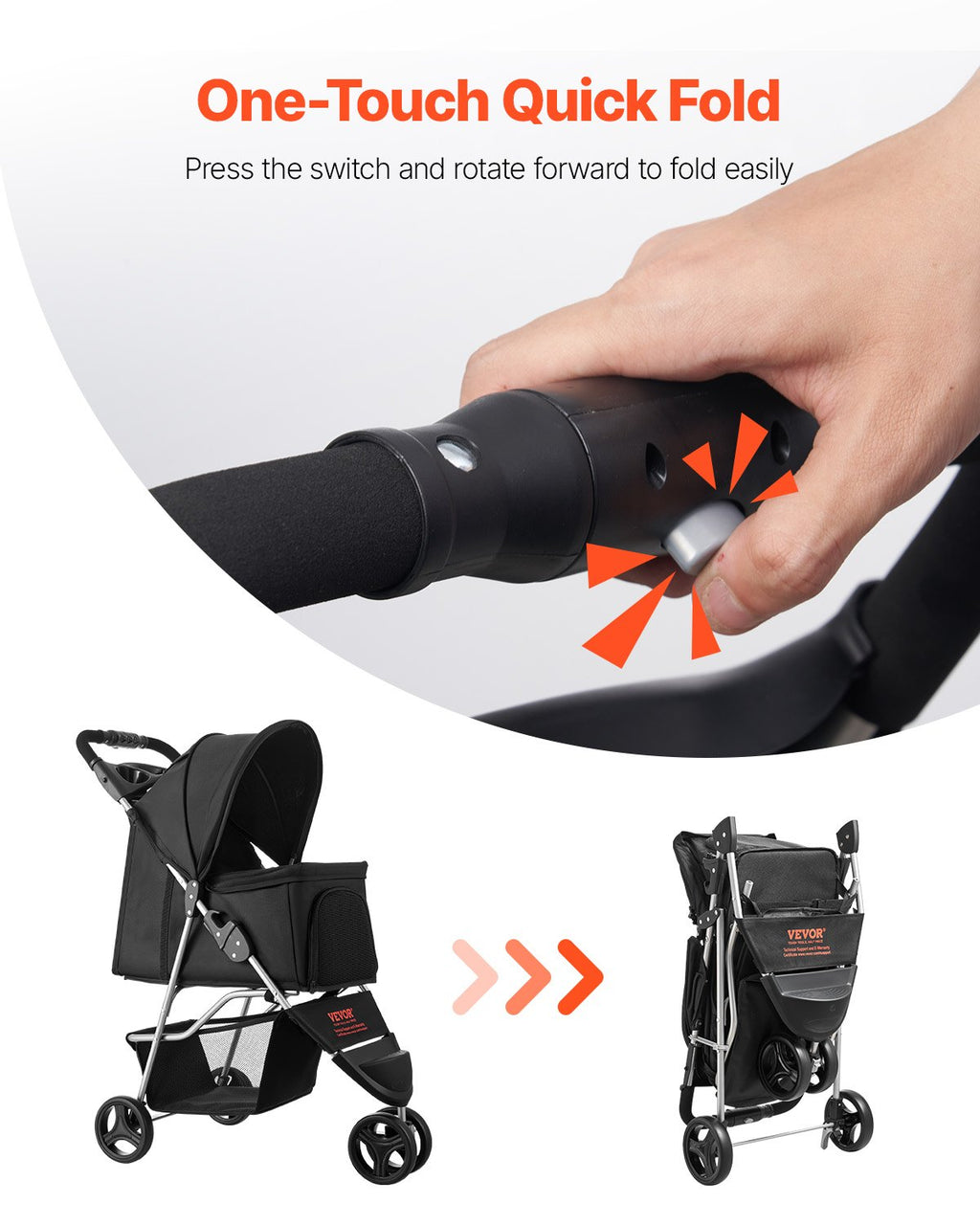 City Cruiser™ 3-Wheel Foldable Dog Stroller – photo 3