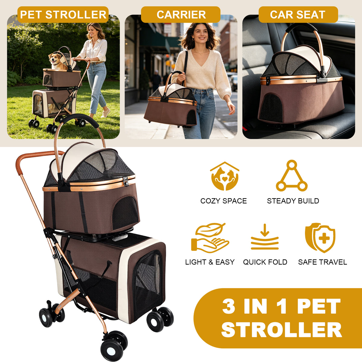 Twin Ride™ 3-in-1 Double Pet Stroller – photo 10