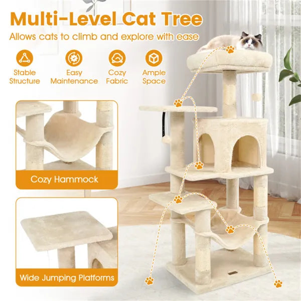 Treehouse™ 44" Cat Tree with Condo & Hammock – photo 5