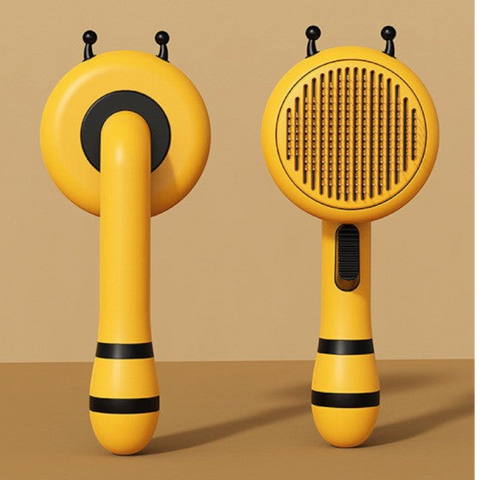 Buzz Brush™ Bee-Shaped Self-Cleaning Pet Comb – front and back