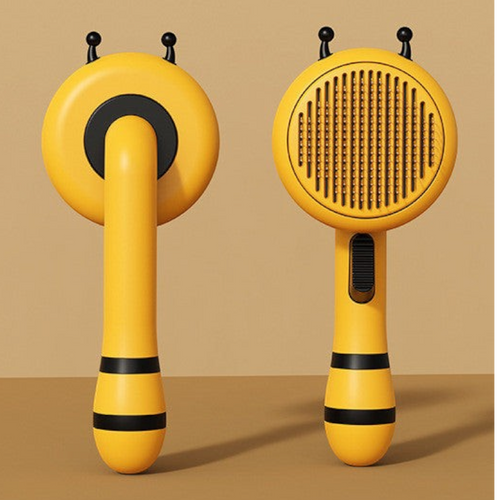 Buzz Brush™ Bee-Shaped Self-Cleaning Pet Comb – front and back
