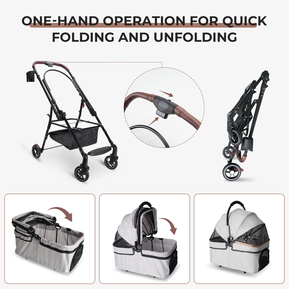 Fold & Go™ 4-Wheel Foldable Stroller & Travel Bag – photo 7