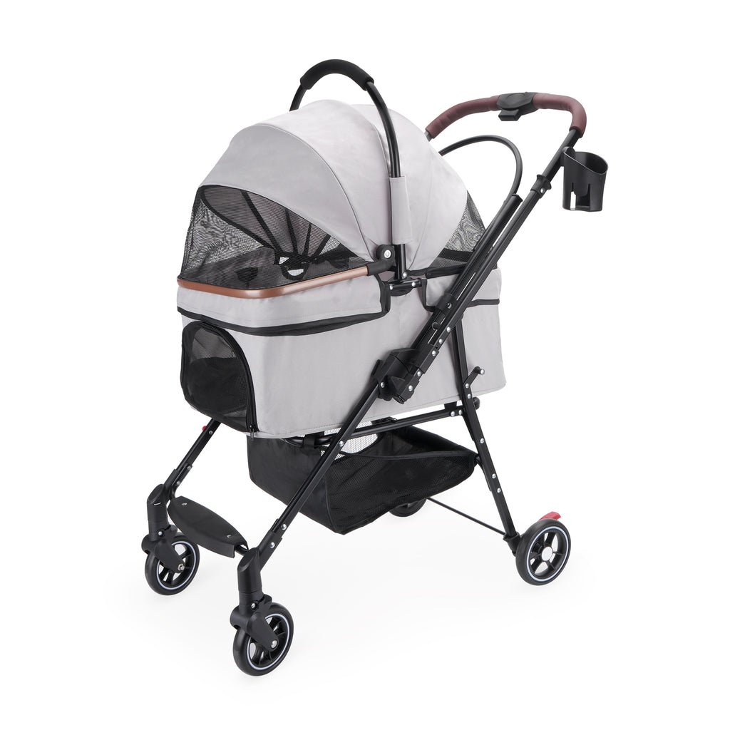 Fold & Go™ 4-Wheel Foldable Stroller & Travel Bag – Ash