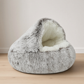 Cloud Nine™ Cozy Semi-Enclosed Pet Bed – Light Gray