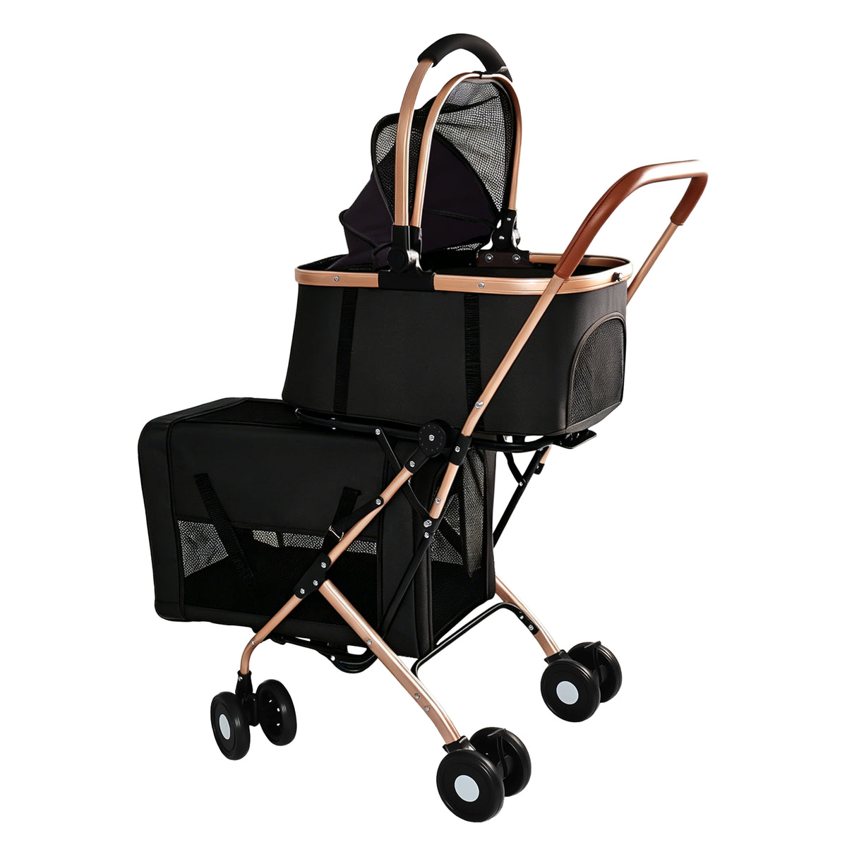 Twin Ride™ 3-in-1 Double Pet Stroller – Obsidian